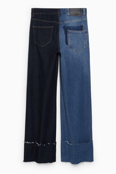Donna - E.L.V. Denim - jeans a gamba ampia - vita alta - unisex - jeans blu