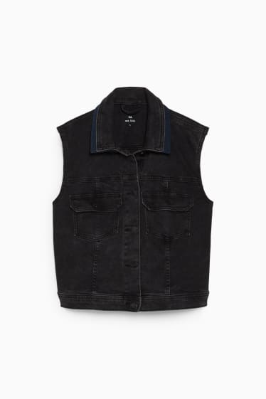 Dames - E.L.V. Denim - vest van spijkerstof - unisex - jeansdonkergrijs