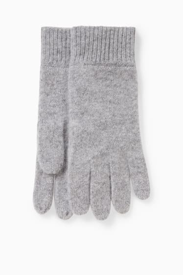 Dames - Handschoenen van kasjmier - grijs-mix