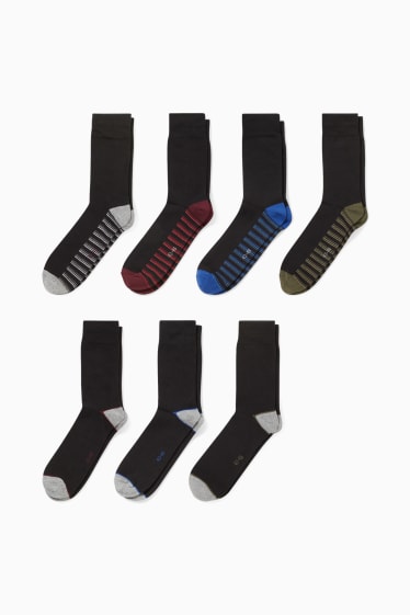 Heren - Set van 7 paar - sokken - LYCRA® - zwart
