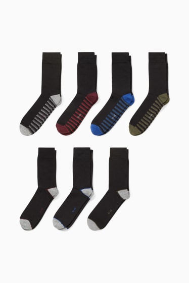 Hommes - Lot de 7 paires - chaussettes - LYCRA® - noir