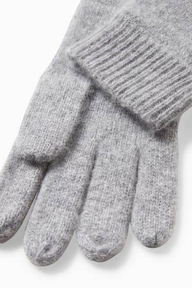 Dames - Handschoenen van kasjmier - grijs-mix