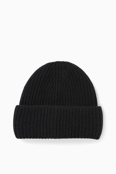 Dona - Gorra de punt de caixmir - negre