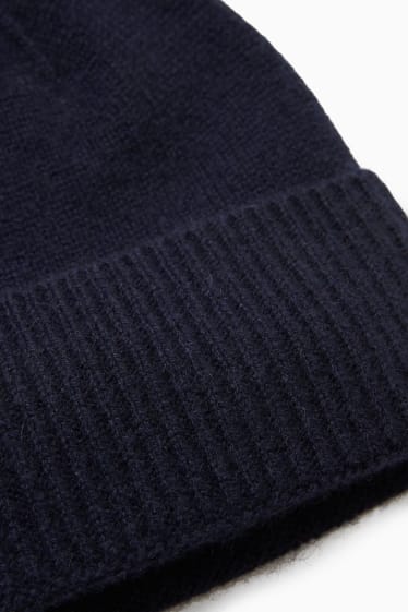 Men - Cashmere hat - dark blue