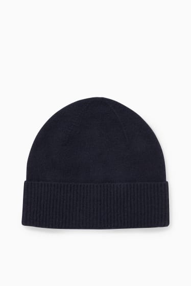 Men - Cashmere hat - dark blue