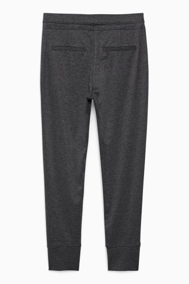Femei - Pantaloni de stofă - talie înaltă - tapered fit - gri melanj