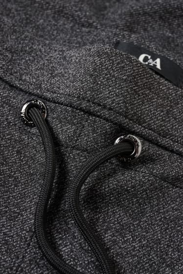 Femei - Pantaloni de stofă - talie înaltă - tapered fit - gri melanj