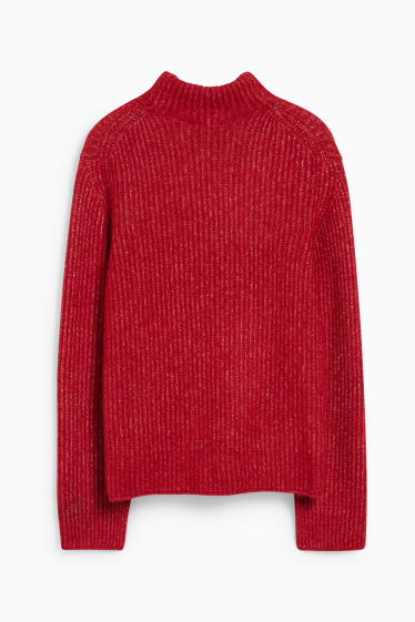 Damen - Pullover - rot-melange