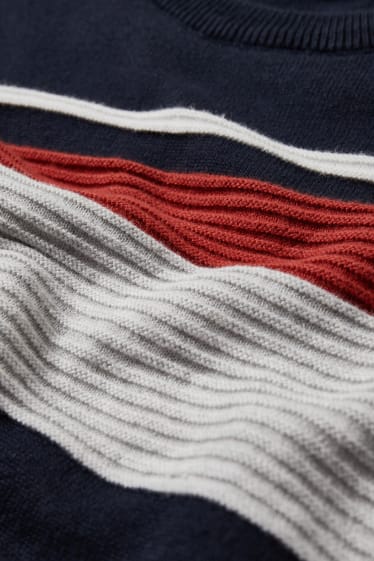 Kinderen: jongens - Trui - gestreept - donkerblauw