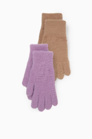 Damen - Multipack 2er - Handschuhe - violett