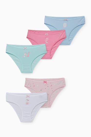 Bambine - Confezione da 6 - slip - rosa