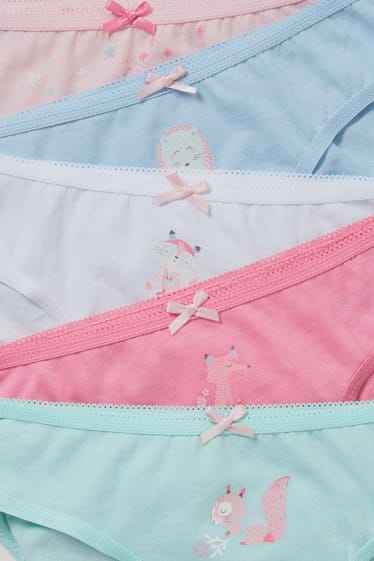 Bambine - Confezione da 6 - slip - rosa