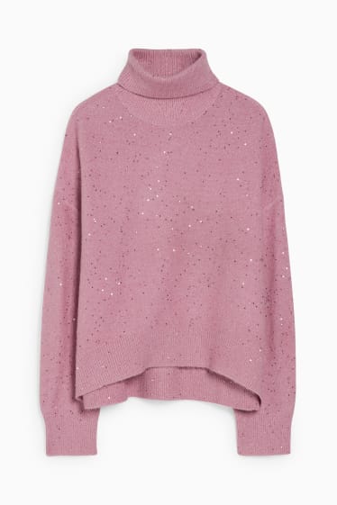 Femmes - Pullover à col roulé - violet clair
