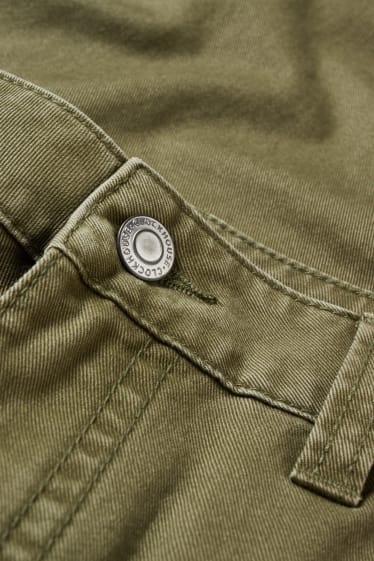 Dámské - CLOCKHOUSE - cargo kalhoty - high waist - wide leg - džíny - zelené