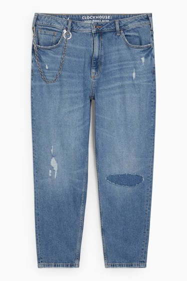 Dames - CLOCKHOUSE - mom jeans - high waist - jeansblauw