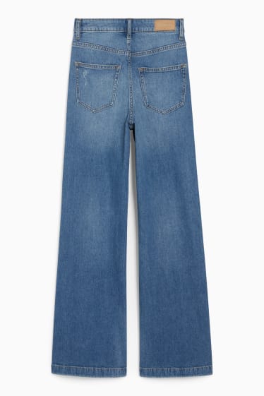 Kobiety - CLOCKHOUSE - wide leg jeans - wysoki stan - dżins-niebieski