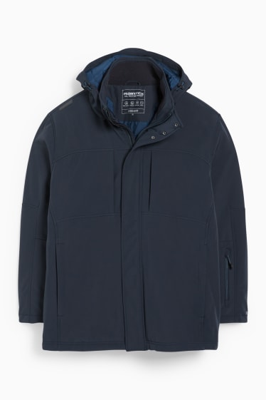 Hommes - Veste softshell à capuche - noir