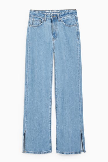 Kobiety - CLOCKHOUSE- straight jeans - wysoki stan - dżins-jasnoniebieski