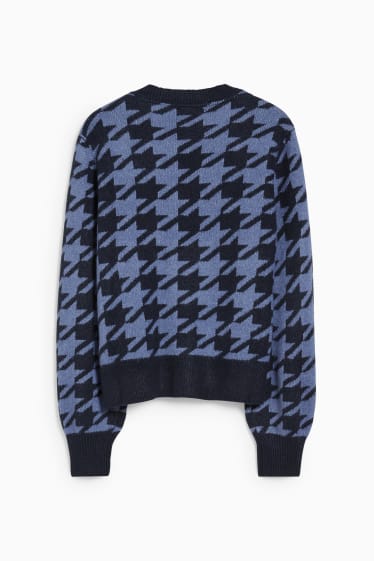 Women - Cardigan - check - blue / dark blue