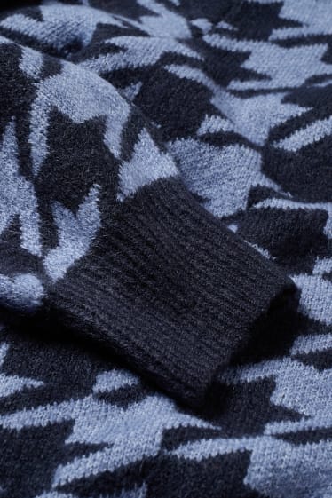 Women - Cardigan - check - blue / dark blue