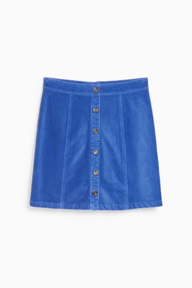 Dames - Rok van corduroy - blauw