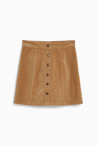 Women - Corduroy skirt - beige