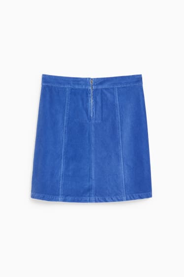 Dames - Rok van corduroy - blauw