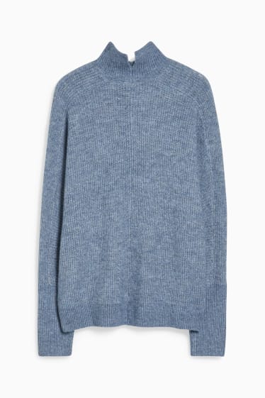 Damen - Pullover - blau-melange