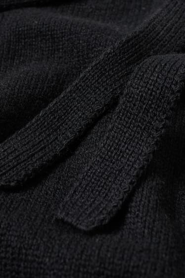 Donna - Poncio con componente di cashmere - nero