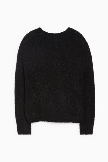 Femmes - Pullover en finition bouclé - noir