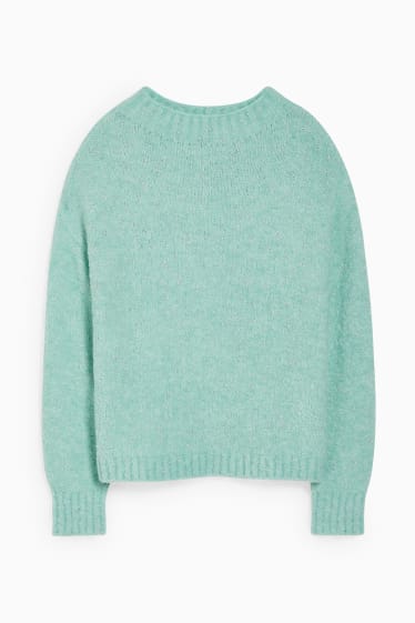 Damen - Bouclé-Pullover - mintgrün