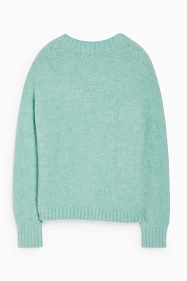 Damen - Bouclé-Pullover - mintgrün