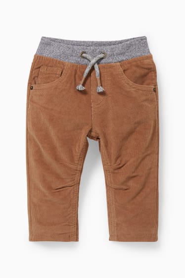 Bébés - Pantalon en velours côtelé pour bébé - pantalon doublé - havane