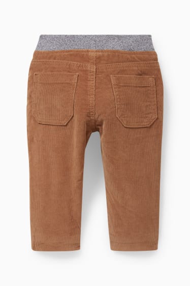 Babies - Baby corduroy trousers - thermal trousers - havanna