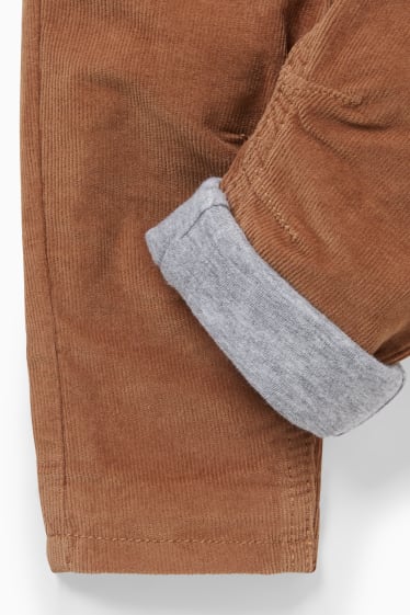 Bébés garçons - Pantalon en velours côtelé pour bébé - pantalon doublé - havane