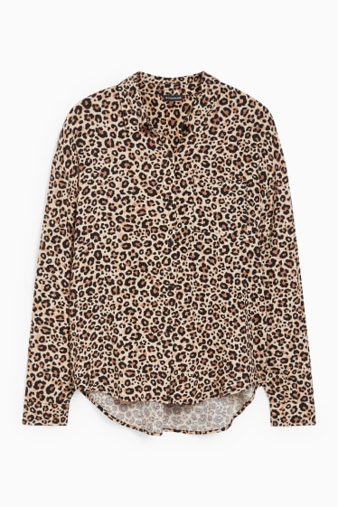 Dames - CLOCKHOUSE - blouse - met patroon - zwart / beige
