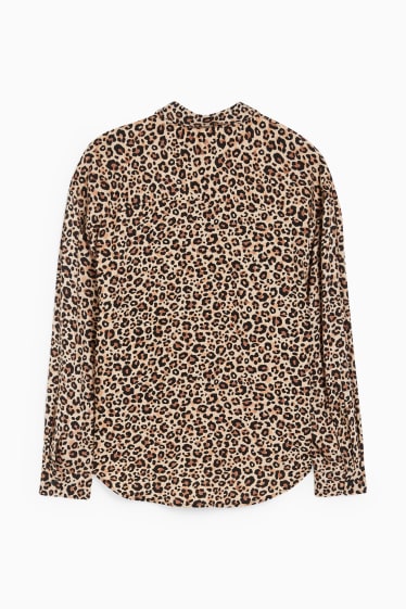 Dames - CLOCKHOUSE - blouse - met patroon - zwart / beige