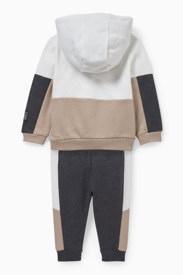 Babys - Baby-Outfit - 2 teilig - weiß / grau