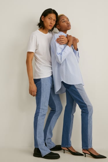 Kobiety - E.L.V. Denim - straight jeans - wysoki stan - unisex - dżins-jasnoniebieski