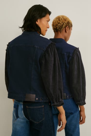 Femmes - E.L.V. Denim - veste en jean - unisexe - jean bleu foncé