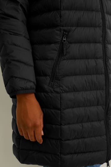 Dámské - Péřová bunda s kapucí - černá