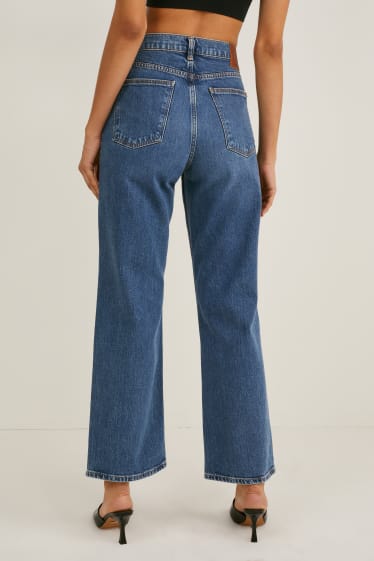 Donna - Relaxed jeans - vita alta - jeans azzurro