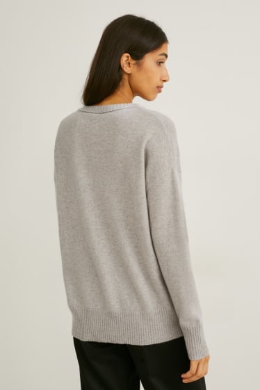 Mujer - Jersey de cachemir - gris jaspeado