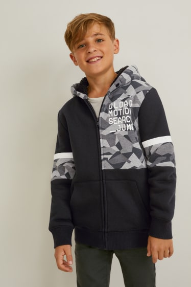 Kinderen - Sweatvest met capuchon - zwart