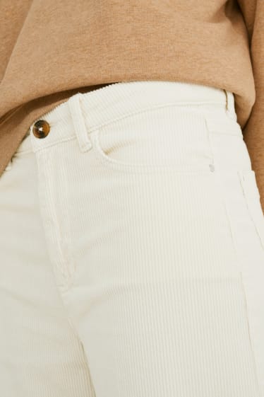 Dona - Pantalons de pana - cintura alta - wide flare - blanc trencat