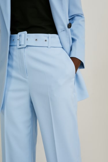 Femmes - Pantalon en toile - high waist - bleu clair