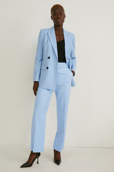 Femmes - Pantalon en toile - high waist - bleu clair