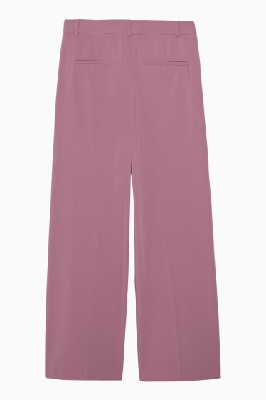 Femmes - Pantalon en toile - high waist - coupe droite  - rose foncé