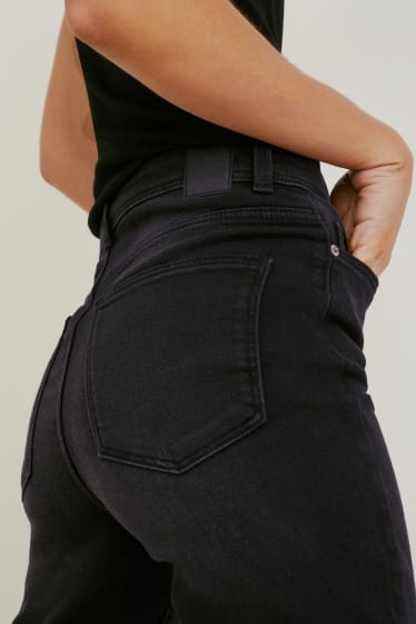 Femmes - Jean coupe droite - high-waist - LYCRA® - jean gris foncé