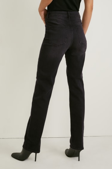 Femei - Straight jeans - talie înaltă - LYCRA® - denim-gri închis